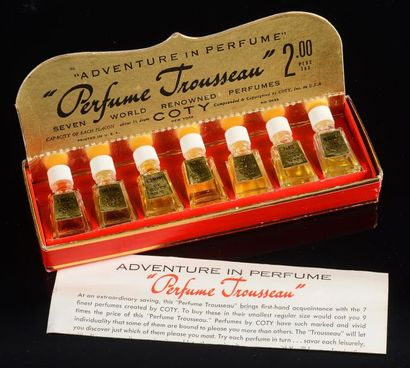 COTY «Adventure in Perfume - Perfume Trousseau» - (années 1950 - Etats-Unis) Coffret...