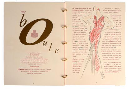 YVES SAINT LAURENT «Champagne» - (1993) Rarissime et luxueux dossier de presse conçu...