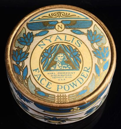NYALIS - (années 1920 - Etats-Unis) Elégante boite de poudre cylindrique forme tambour...