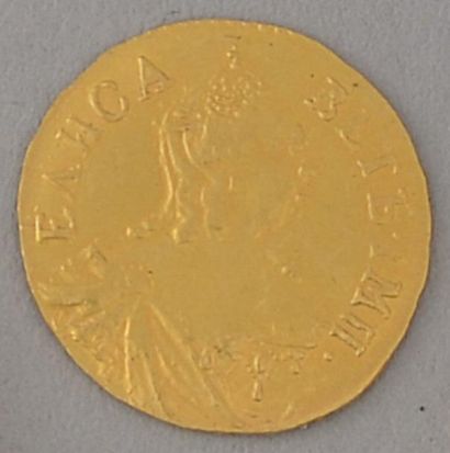 null Demi-rouble en or au profil d'Elisabeth Ière, impératrice de Russie (1741-1762)....