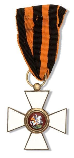 null Croix de Saint Georges, modèle de 4ème classe, à titre civile, en métal et émaux,...
