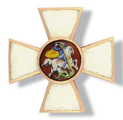 null Croix de Saint Georges pour bravoure, modèle miniature pour sabre, en or et...