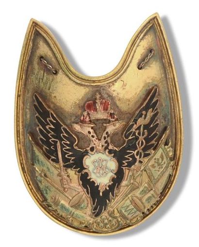 null Insigne du 1er Corps des cadets de Saint-Pétersbourg, en bronze argenté et émaux,...