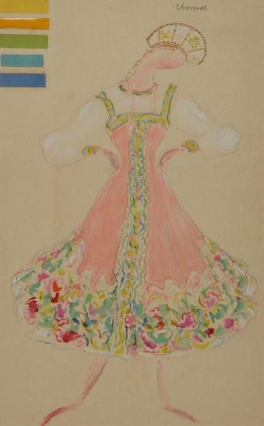 Peintre russe de l'école de Paris, vers 1930/1935 Projet d'un costume pour le ballet...