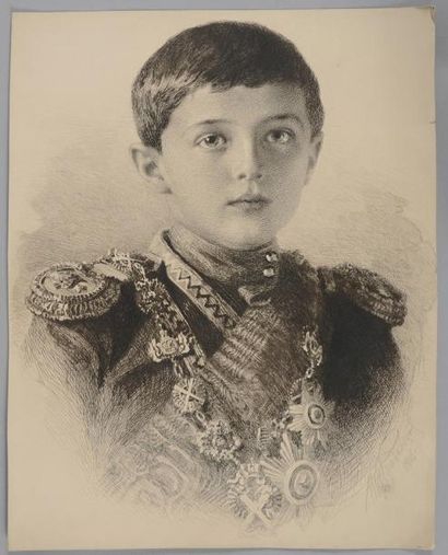 RUNDALTSOFF Michel Victorovitch (1871-1935) Portrait du tsarévitch Alexis Nicolaïévitch...