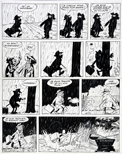 TILLIEUX, MAURICE (1921-1978) GIL JOURDAN, LES VACANCES DE CROUTON,
PLANCHE 2.
Encre...