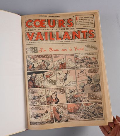 VAILLANT Handmade binding Coeurs Vaillants. Binder containing issues 1 to 23 of the...