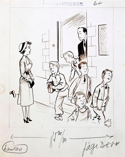 BELLUS, JEAN (1911-1967) LES ENFANTS DU BON DIEU. Illustration published in Paris...
