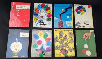 FRANQUIN COLLECTION OF GASTON CARDBOARD ALBUMS, mostly original round back editions,...