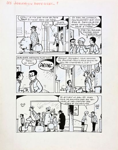 LACROIX, Pierre (1912-1994) THE HOTEL TWINS. Set of 16 original plates of a complete...