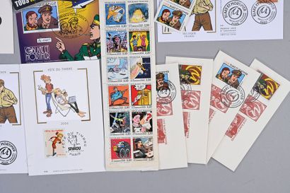 null COLLECTIVE.
SET OF STAMPS on the comic strip, among which :
Booklet La Poste...