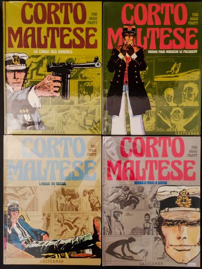 PRATT CORTO MALTESE. Lot de 4 albums en éditions originales Casterman dont deux signés...