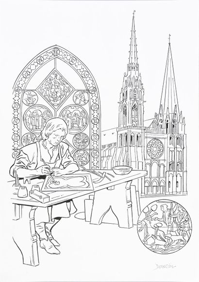 PARENTEAU-DENOËL, REGIS (1970) LES VITRAUX LEGENDAIRES DE CHARTRES, illustration...