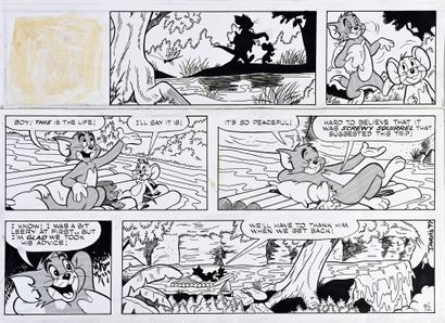 KELLY JARVIS (XXème) TOM&JERRY (1997)
India ink on paper, 53,5x39 cm. Signed and...