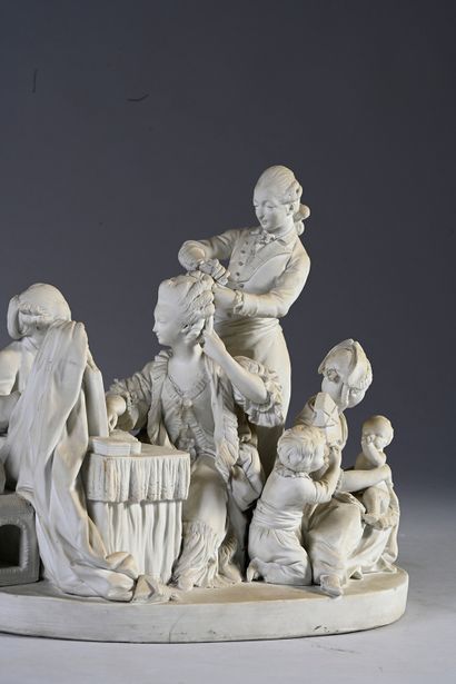 null Groupe de La Toilette en porcelaine dure de Sèvres du XVIIIe siècle, vers 1775-1780
H:...