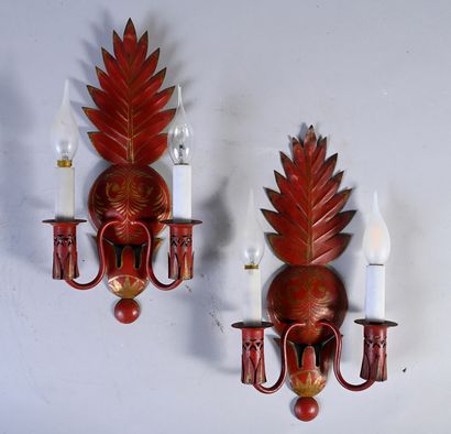 Pair of sconces with two arms of light in...
