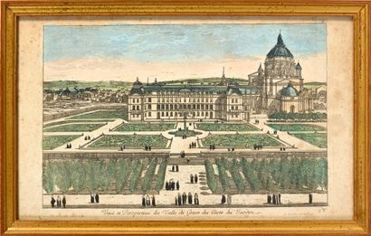 Nicolas de Poilly (1626 - 1686), d'après Set of five optical views: the Tuileries...