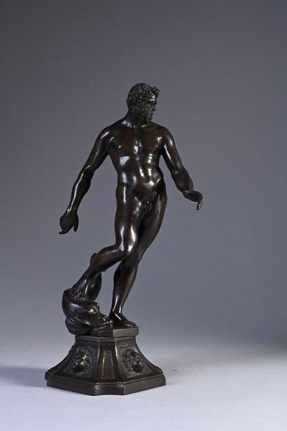 Italie du Nord, XVIIIe siècle, d'après Giambologna Neptune
Sculpture in bronze with...