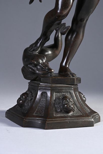 Italie du Nord, XVIIIe siècle, d'après Giambologna Neptune
Sculpture in bronze with...