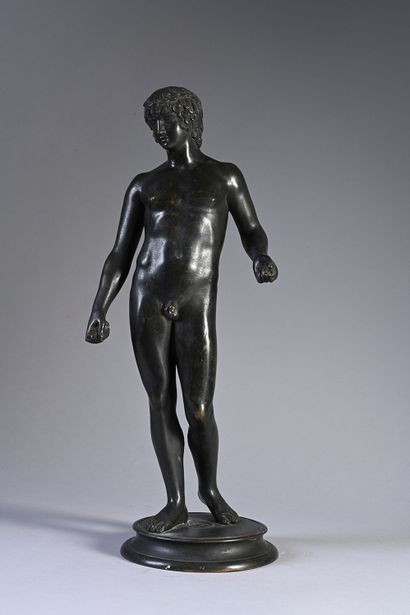 Naples, XIXe siècle, d'après l'Antique Antinoüs
Sculpture en bronze à patine noire
H....