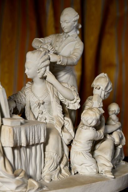 null Group of 18th century Sèvres hard porcelain La Toilette, circa 1775-1780
H:...