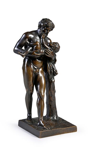 École Française du début du XVIIIème siècle Silenus carrying a child Dyonisos
Bronze...