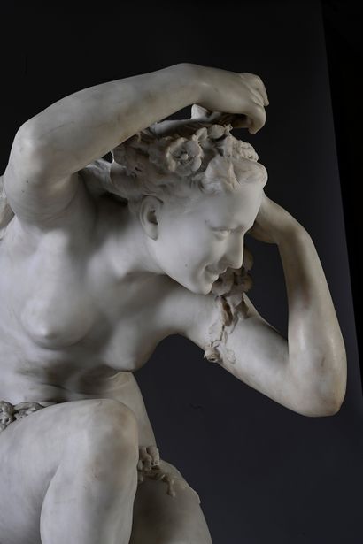 Jean-Baptiste Carpeaux (1827-1875) Crouching Flora
Sculpture in white marble
Signed...