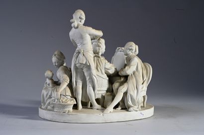 null Group of 18th century Sèvres hard porcelain La Toilette, circa 1775-1780
H:...