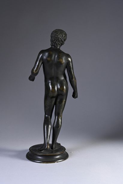 Naples, XIXe siècle, d'après l'Antique Antinoüs
Sculpture en bronze à patine noire
H....