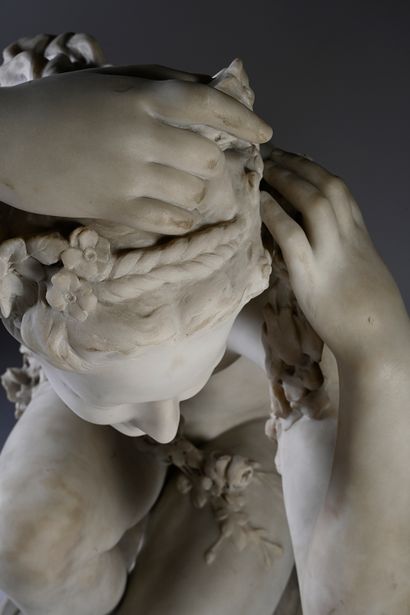 Jean-Baptiste Carpeaux (1827-1875) Flore accroupie
Sculpture en marbre blanc
Signée « JBte...