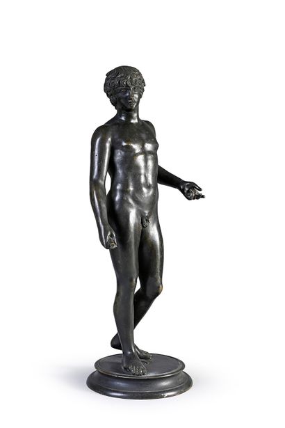 Naples, XIXe siècle, d'après l'Antique Antinous
Sculpture in bronze with black patina
Total...