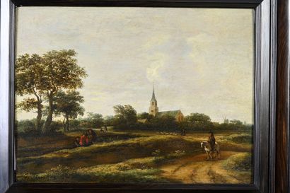 Pieter Jansz Van Asch (1603-1678) Paysage avec un cavalier
Huile sur panneau de chêne...