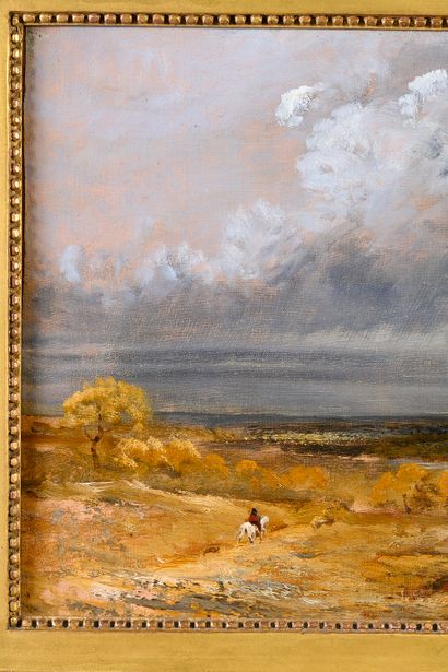 Georges Michel (1763 - 1843) Panoramic landscape with mill and rider
Oil on canvas...