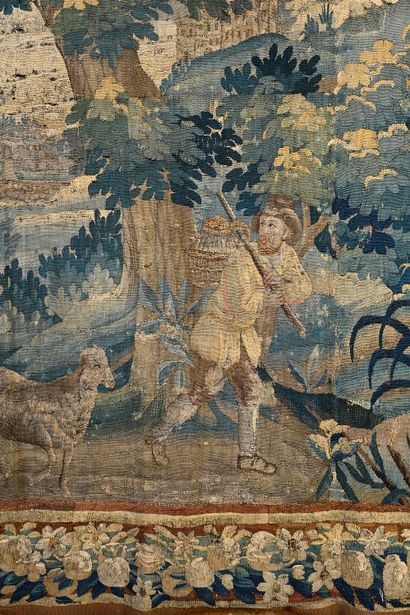 null Tapestry of Féletin in wool and silk after a cardboard drawn from the history...