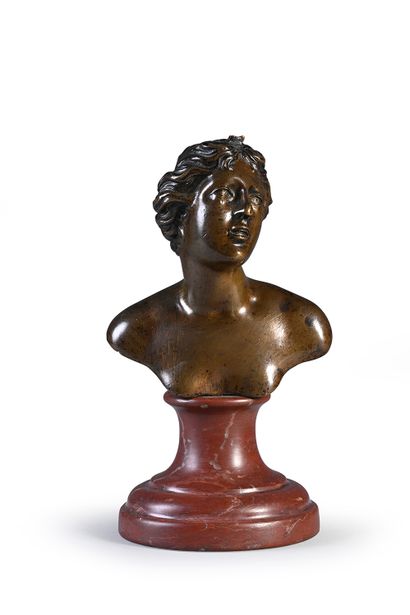 null Buste féminin
Bronze à patine médaille.
XVIIe - XVIIIe siècle.
Piédouche en...