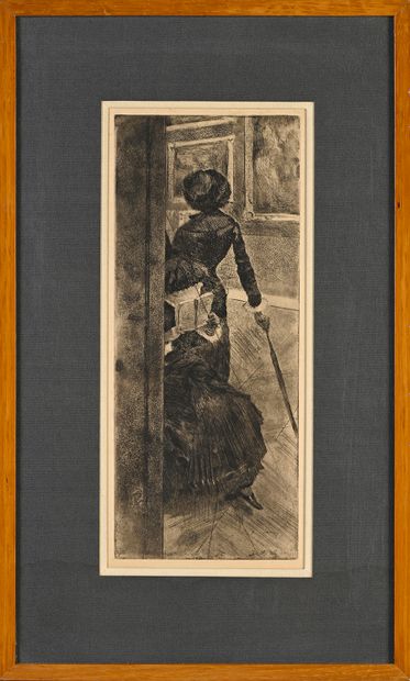 Edgar DEGAS (1834-1917) d'après Painting in the Louvre, Mary Cassatt, circa 1876
Etching... Gazette Drouot