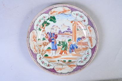 CHINE, XVIIIe siècle Ensemble de cinq assiettes en porcelaine de la
Compagnies des...