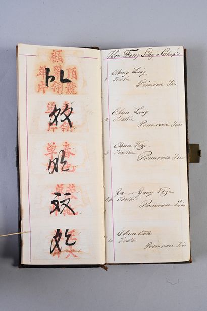 CHINE, XXe siècle Rare album de recensement des marques de thé, établi par Monsieur...