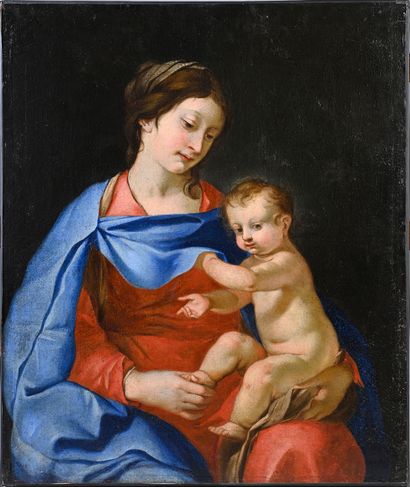 JACQUES BLANCHARD (1600 - 1638) attribué à Vierge à l'enfant
Huile sur toile 84,5...