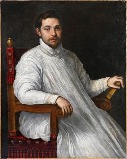 Attribué à Léandro BASSANO (1557-1622) Portrait d'un homme d'église dans un fauteuil
Toile
Sans...