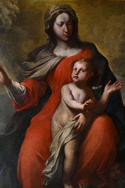 Ecole GÉNOISE du XVIIe siècle, suiveur de Bartolomeo Biscaino (1629-1657) Vierge...