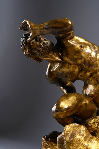 null Le vaincu sabin
Bronze doré.
Italie, XVIIe siècle.
H. 25,8 cm. L. 18 cm. P....