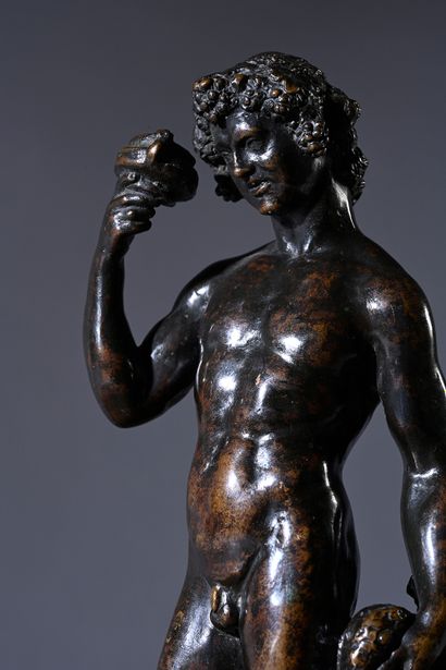 Pietro da Barga (actif vers 1574 - 1588) Bacchus accompagné d'un satyre.
Bronze à...
