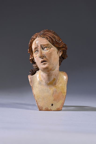 null Head of Saint Anthony and Mary Magdalene.
Polychrome terracotta, eyes in sulfur.
H....