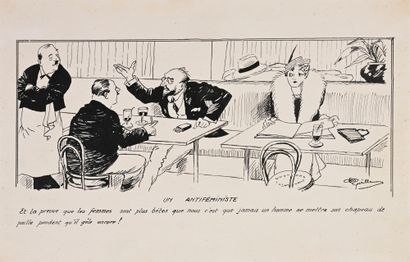 null GUILLAUME, Albert Paul (1873- 1942)
Illustration "un antiféministe".
Encre de...