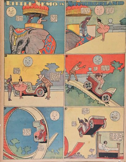 null MC CAY, WINSOR. Little NEMO. Color printed newspaper page from 1906 from the...