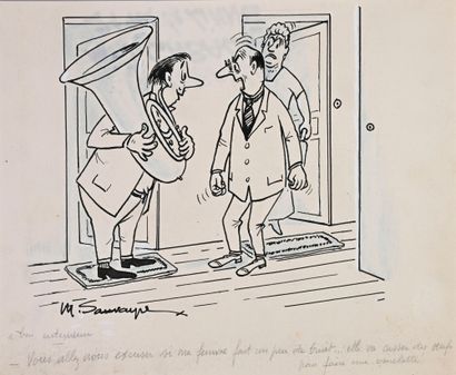 null SAUVAYRE, Maurice ( 1889-1968)
Ensemble de 4 dessins, formats divers, encre...
