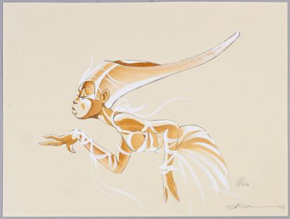 null CRISSE (1958).
Illustration Ishanti. Signée et datée 2006. 24x32 cm. Crayon,...