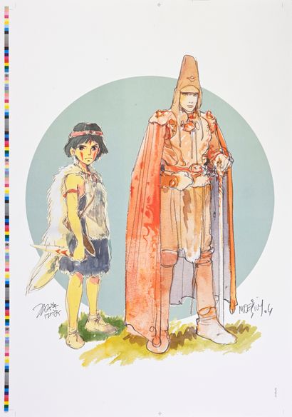 null MOEBIUS. Test print for the poster of the Moebius-Myazaki exhibition that took...