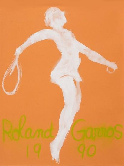 null Lot de 11 affiches des Internationnaux de Roland Garros entre 1980 et 1990....